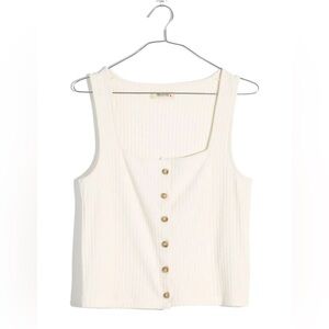 Madewell Cream Sleeveless Crop Tank Top